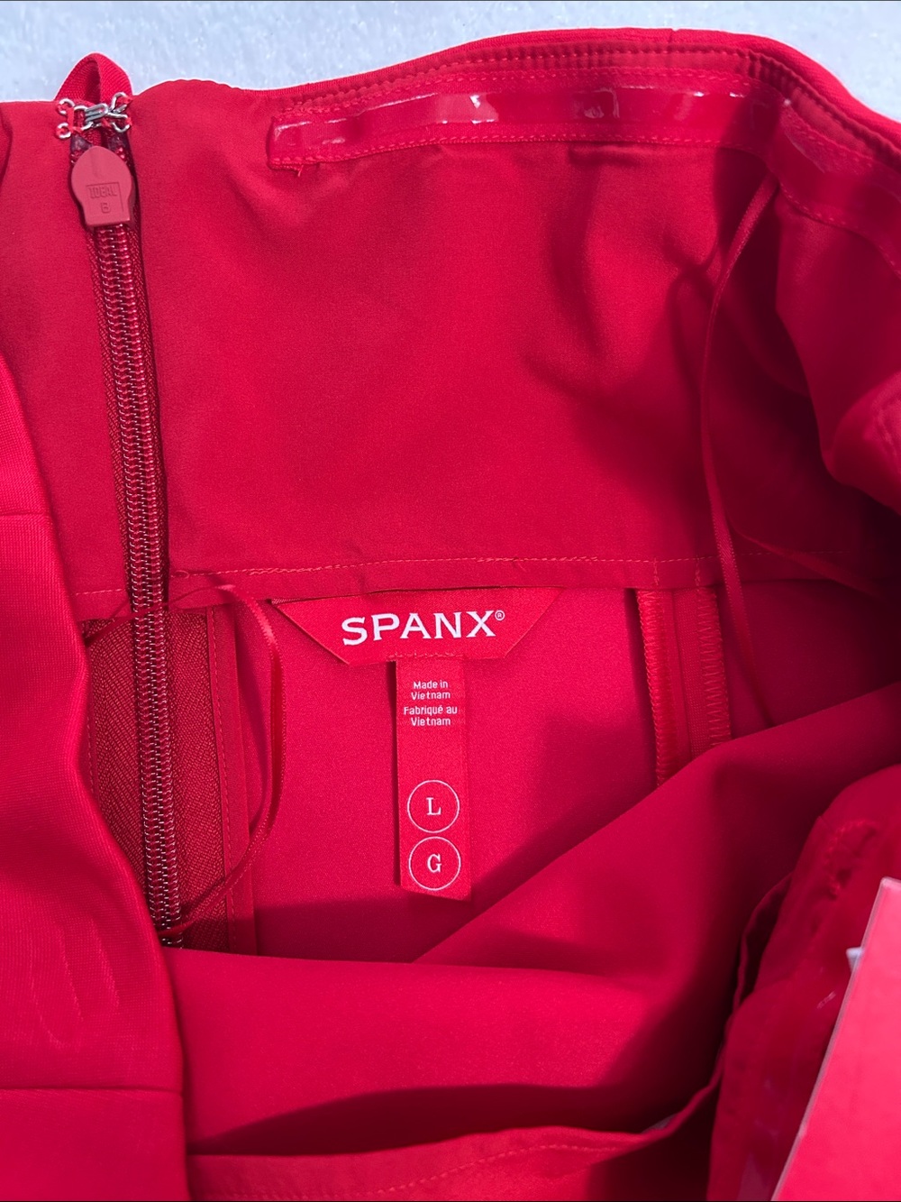 Spanx Large Regular Dress Strapless Ponte Midi Bustier in Spanx Red NWT - Picture 6 of 12
